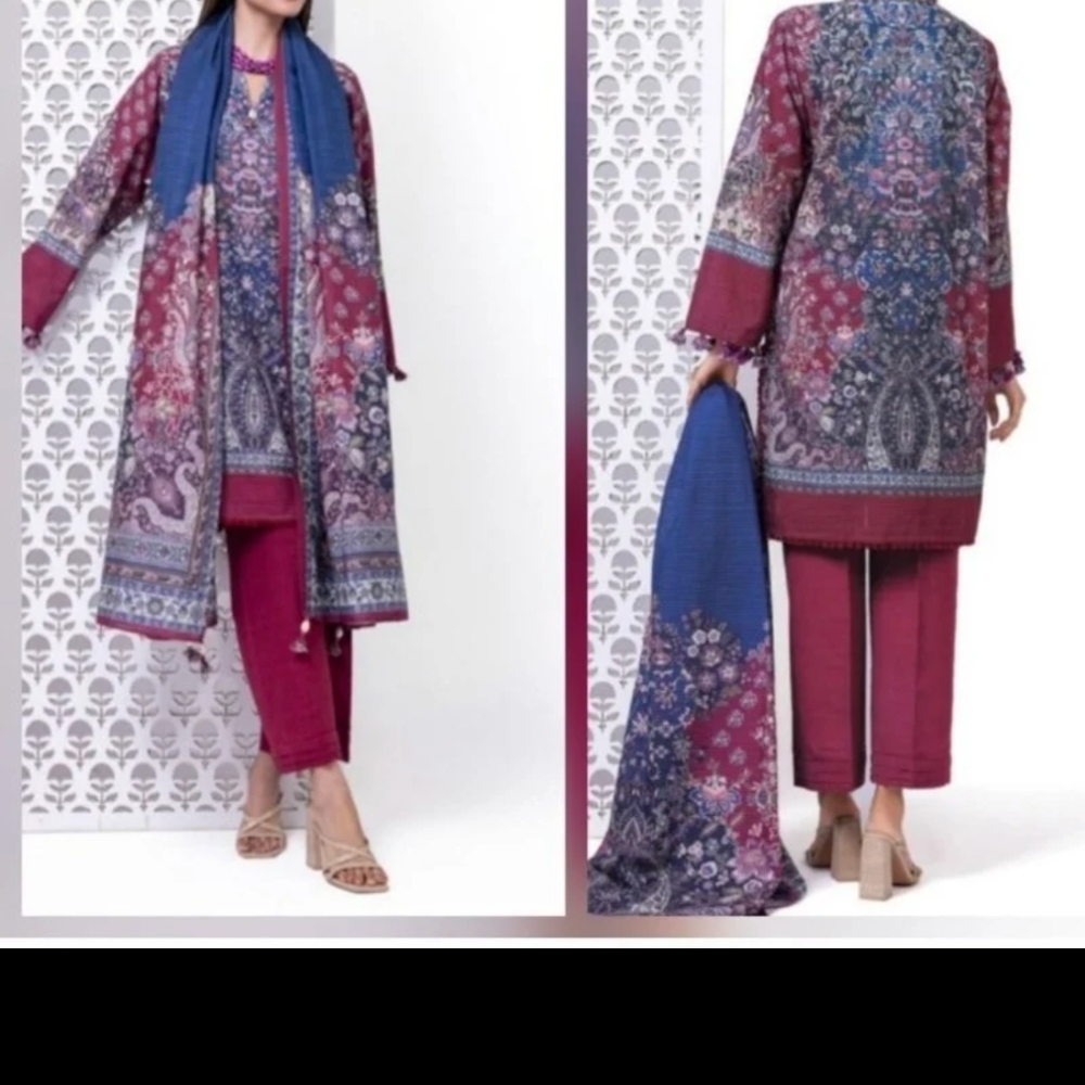 Elegant Multicolor Printed Kurta Set with Scarf